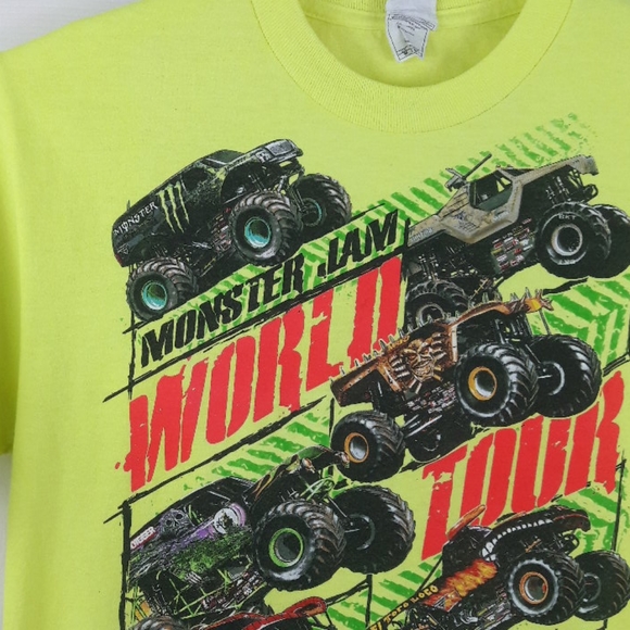 2016 Neon Monster Jam World Tour T Shirt Size M - Picture 2 of 8